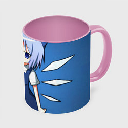 Кружка 3D Touhou Project Cirno Baka, цвет: 3D-белый + розовый