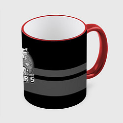 Кружка 3D Luffy gear 5 - старый мультфильм, цвет: 3D-красный кант