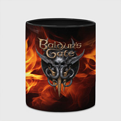 Кружка 3D Baldurs Gate 3 fire logo, цвет: 3D-белый + черный — фото 2