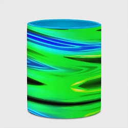 Кружка 3D Green blut geometry, цвет: 3D-белый + небесно-голубой — фото 2