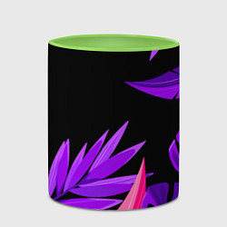 Кружка 3D Floral composition - neon, цвет: 3D-белый + светло-зеленый — фото 2