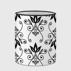 Кружка 3D Royal Lily - pattern, цвет: 3D-черный кант — фото 2