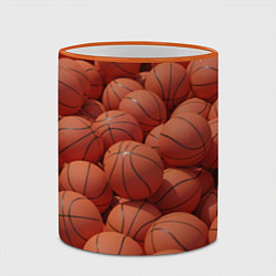 Кружка 3D Узор с баскетбольными мячами, цвет: 3D-оранжевый кант — фото 2