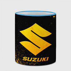 Кружка 3D Suzuki - gold gradient, цвет: 3D-небесно-голубой кант — фото 2