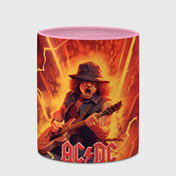 Кружка 3D ACDC rock music fire, цвет: 3D-белый + розовый — фото 2