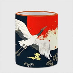 Кружка 3D Кимоно с японскими журавлями, цвет: 3D-оранжевый кант — фото 2
