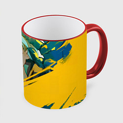 Кружка 3D Cyberpunk Edgerunners Ребекка, цвет: 3D-красный кант