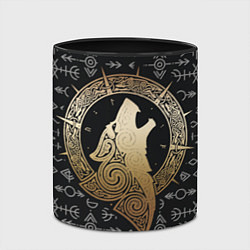 Кружка 3D Тотемное животное - голова волка, цвет: 3D-белый + черный — фото 2