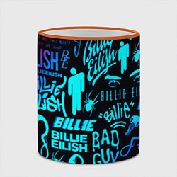 Кружка 3D Billie Eilish neon pattern, цвет: 3D-оранжевый кант — фото 2