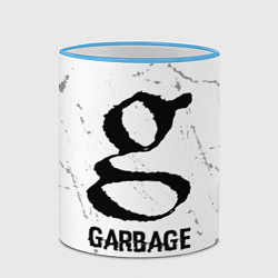 Кружка 3D Garbage glitch на светлом фоне, цвет: 3D-небесно-голубой кант — фото 2