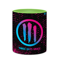 Кружка 3D Three Days Grace - neon gradient, цвет: 3D-белый + светло-зеленый — фото 2
