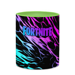 Кружка 3D Fortnite neon uniform, цвет: 3D-белый + светло-зеленый — фото 2