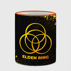 Кружка 3D Elden Ring - gold gradient, цвет: 3D-оранжевый кант — фото 2