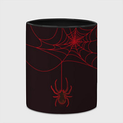 Кружка 3D Красная паутина, цвет: 3D-белый + черный — фото 2
