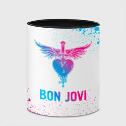 Кружка 3D Bon Jovi neon gradient style, цвет: 3D-белый + черный — фото 2