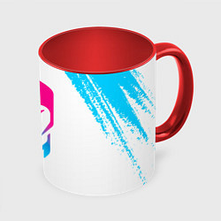 Кружка 3D David Bowie neon gradient style, цвет: 3D-белый + красный