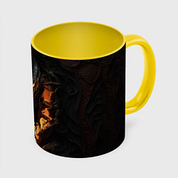 Кружка 3D Монстр внутри меня, цвет: 3D-белый + желтый