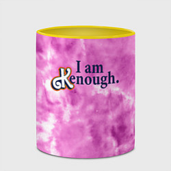 Кружка 3D I am kenough - розовый тай-дай, цвет: 3D-белый + желтый — фото 2
