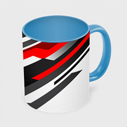 Кружка 3D Mass effect - white uniform n7, цвет: 3D-белый + небесно-голубой