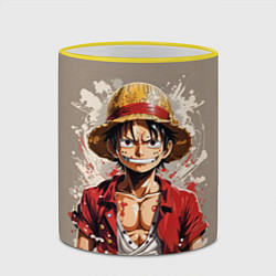 Кружка 3D Монки Ди Руфи - One Piece, цвет: 3D-желтый кант — фото 2