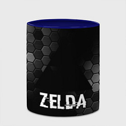 Кружка 3D Zelda glitch на темном фоне, цвет: 3D-белый + синий — фото 2