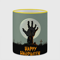 Кружка 3D Halloween - рука мертвеца, цвет: 3D-желтый кант — фото 2