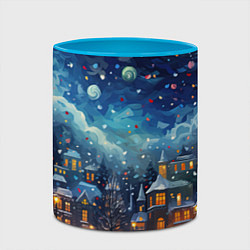 Кружка 3D Новогодний городской пейзаж, цвет: 3D-белый + небесно-голубой — фото 2