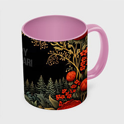 Кружка 3D Happy new year black style, цвет: 3D-белый + розовый