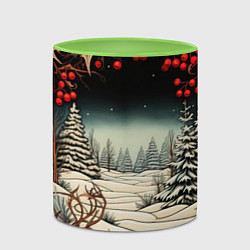 Кружка 3D Новый год природа, цвет: 3D-белый + светло-зеленый — фото 2