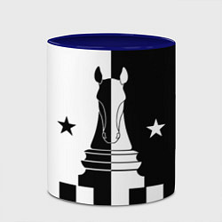Кружка 3D Шахматный конь, цвет: 3D-белый + синий — фото 2