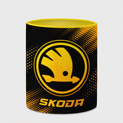 Кружка 3D Skoda - gold gradient, цвет: 3D-белый + желтый — фото 2