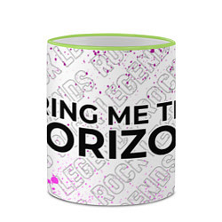 Кружка 3D Bring Me the Horizon rock legends по-горизонтали, цвет: 3D-светло-зеленый кант — фото 2