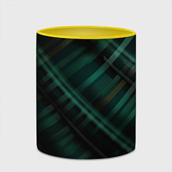 Кружка 3D Тёмно-зелёная шотландская клетка, цвет: 3D-белый + желтый — фото 2