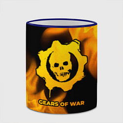 Кружка 3D Gears of War - gold gradient, цвет: 3D-синий кант — фото 2