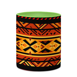 Кружка 3D Узор в этническом стиле масаев, цвет: 3D-белый + светло-зеленый — фото 2