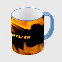 Кружка 3D Chrysler - gold gradient по-горизонтали, цвет: 3D-небесно-голубой кант