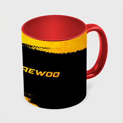 Кружка 3D Daewoo - gold gradient по-горизонтали, цвет: 3D-белый + красный