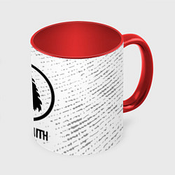 Кружка 3D Aerosmith glitch на светлом фоне, цвет: 3D-белый + красный