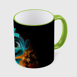 Кружка 3D Happy new year green dragon, цвет: 3D-светло-зеленый кант