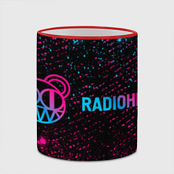 Кружка 3D Radiohead - neon gradient по-горизонтали, цвет: 3D-красный кант — фото 2