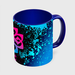 Кружка 3D Breaking Benjamin - neon gradient, цвет: 3D-белый + синий