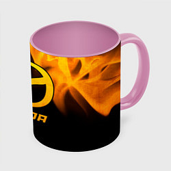Кружка 3D Mazda - gold gradient, цвет: 3D-белый + розовый