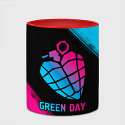 Кружка 3D Green Day - neon gradient, цвет: 3D-белый + красный — фото 2