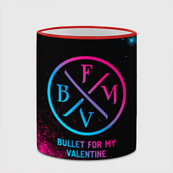 Кружка 3D Bullet For My Valentine - neon gradient, цвет: 3D-красный кант — фото 2