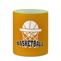 Кружка 3D Basketball - кольцо и мяч, цвет: 3D-светло-зеленый кант — фото 2