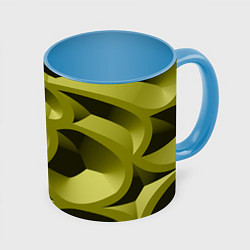 Кружка 3D Камуфляжные овалы и сеть, цвет: 3D-белый + небесно-голубой