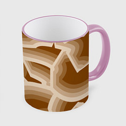 Кружка 3D Кофейные линии, цвет: 3D-розовый кант