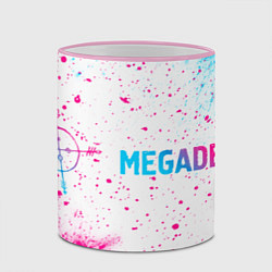 Кружка 3D Megadeth neon gradient style по-горизонтали, цвет: 3D-розовый кант — фото 2