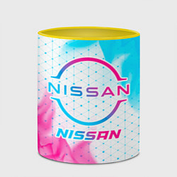 Кружка 3D Nissan neon gradient style, цвет: 3D-белый + желтый — фото 2