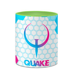 Кружка 3D Quake neon gradient style, цвет: 3D-белый + светло-зеленый — фото 2